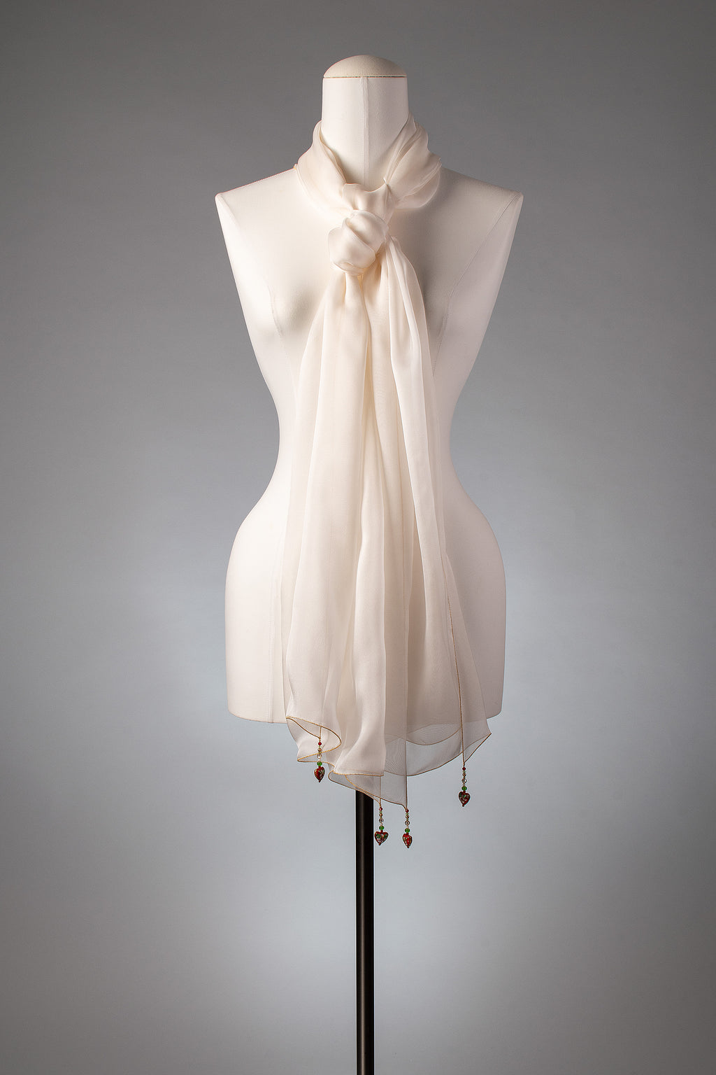 Braut-Stola | Seidenstola "Heart Beads"