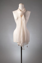 Braut-Stola | Seidenstola "Heart Beads"