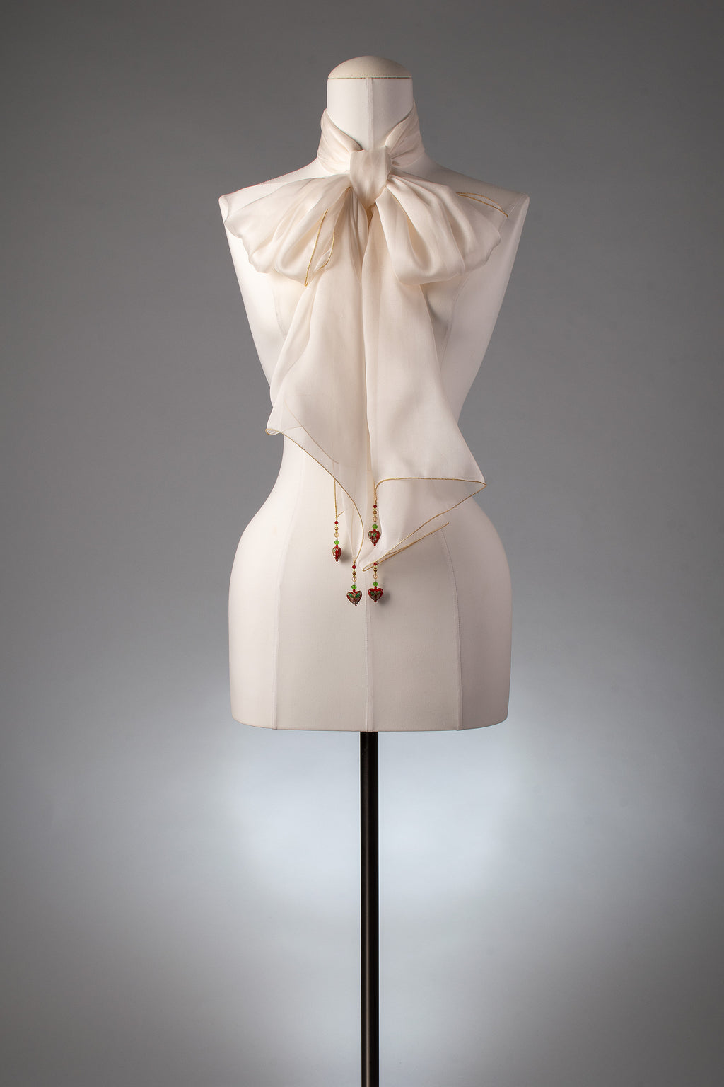 Braut-Stola | Seidenstola "Heart Beads"