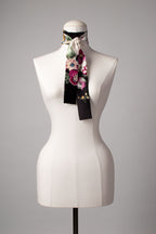 Minischal | Damenschal "Black n White n Flowers