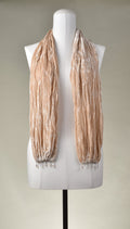 Samtschal | Damenschal " Velvet Wrinkle Crash Pearl Fringes"
