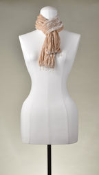 Samtschal | Damenschal " Velvet Wrinkle Crash Pearl Fringes"