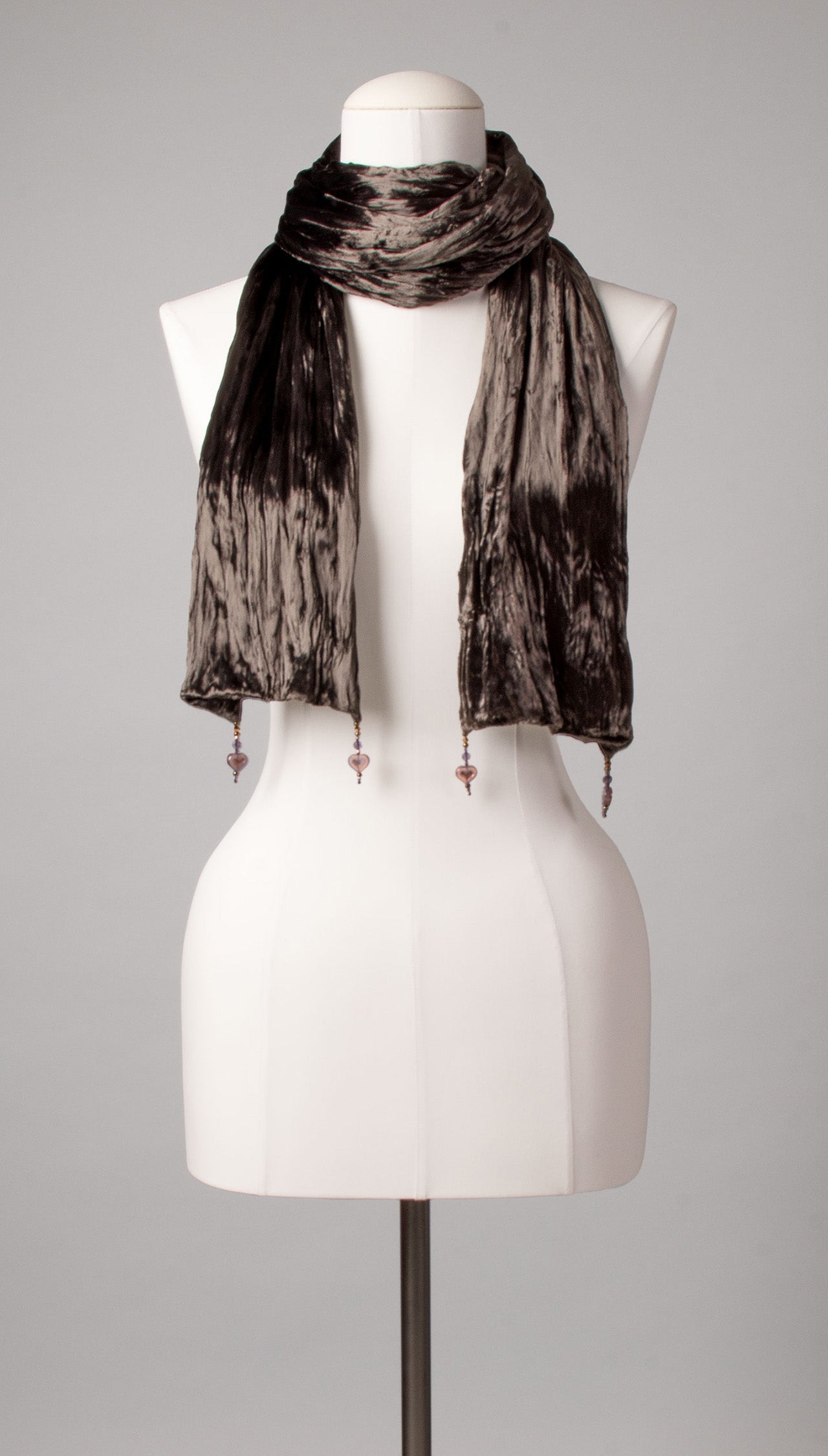 Samtschal | Damenschal "Browny Hearts"