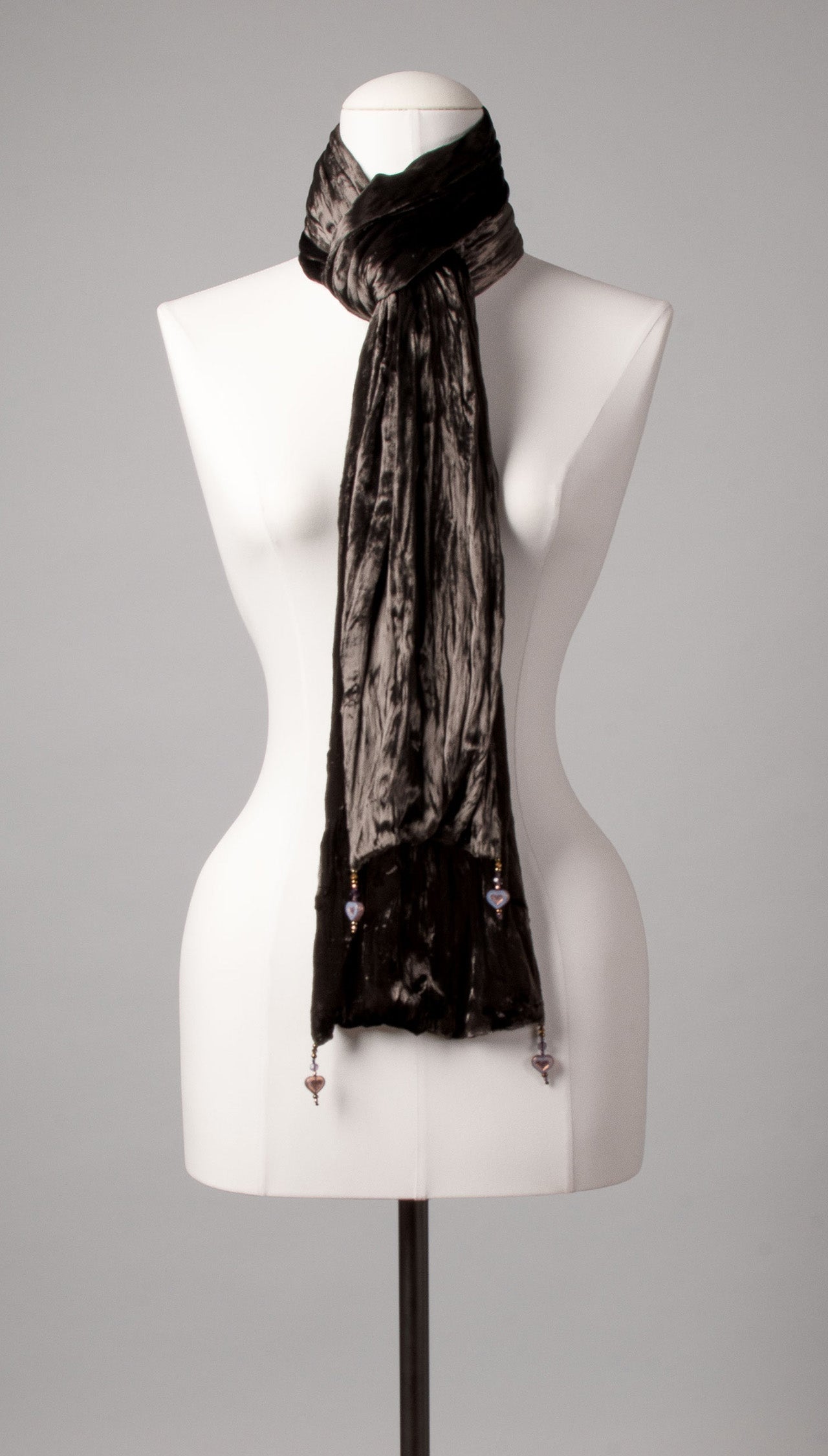 Samtschal | Damenschal "Browny Hearts"