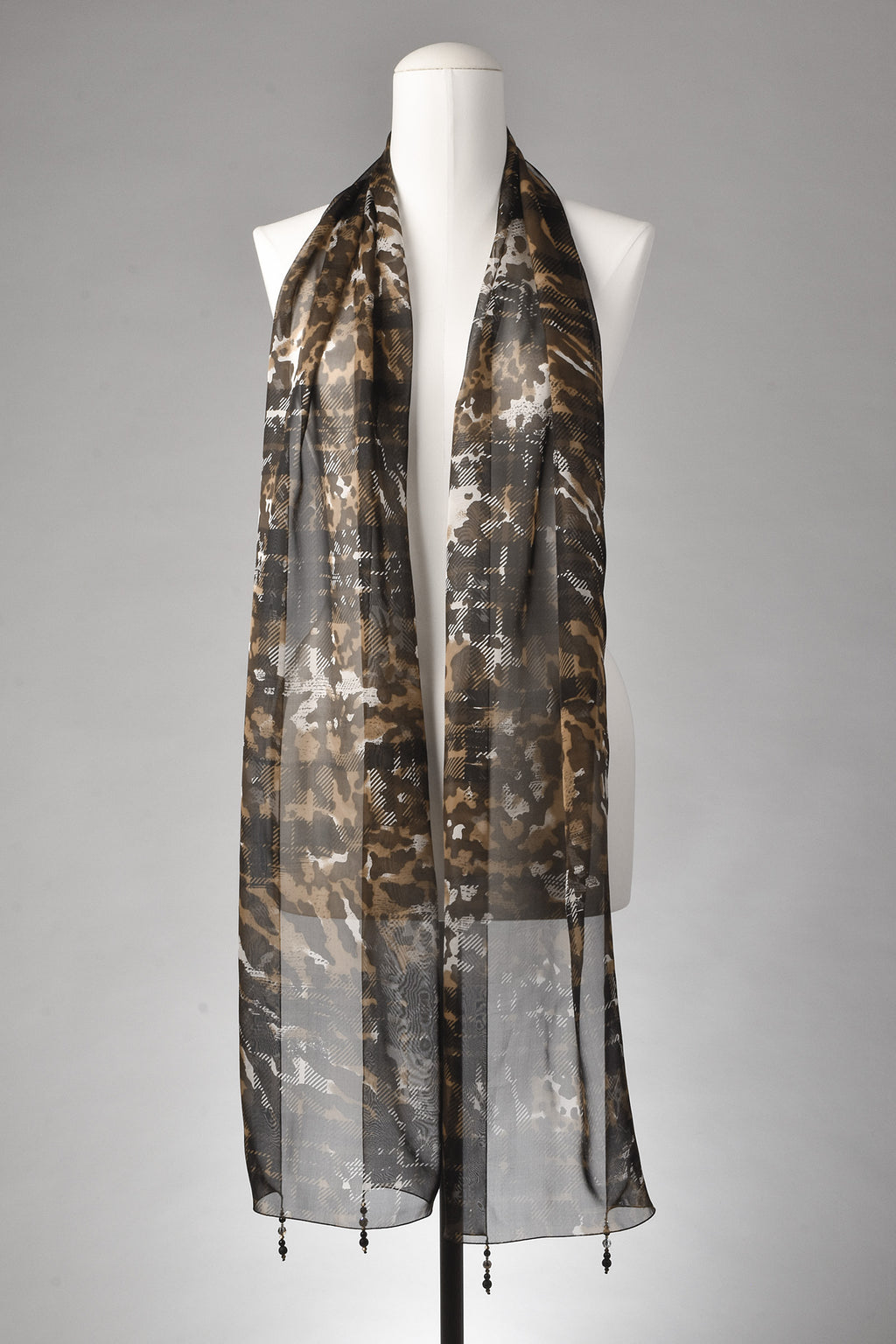 Seidenschal | Damenschal "Glance of Tartan and Camou"