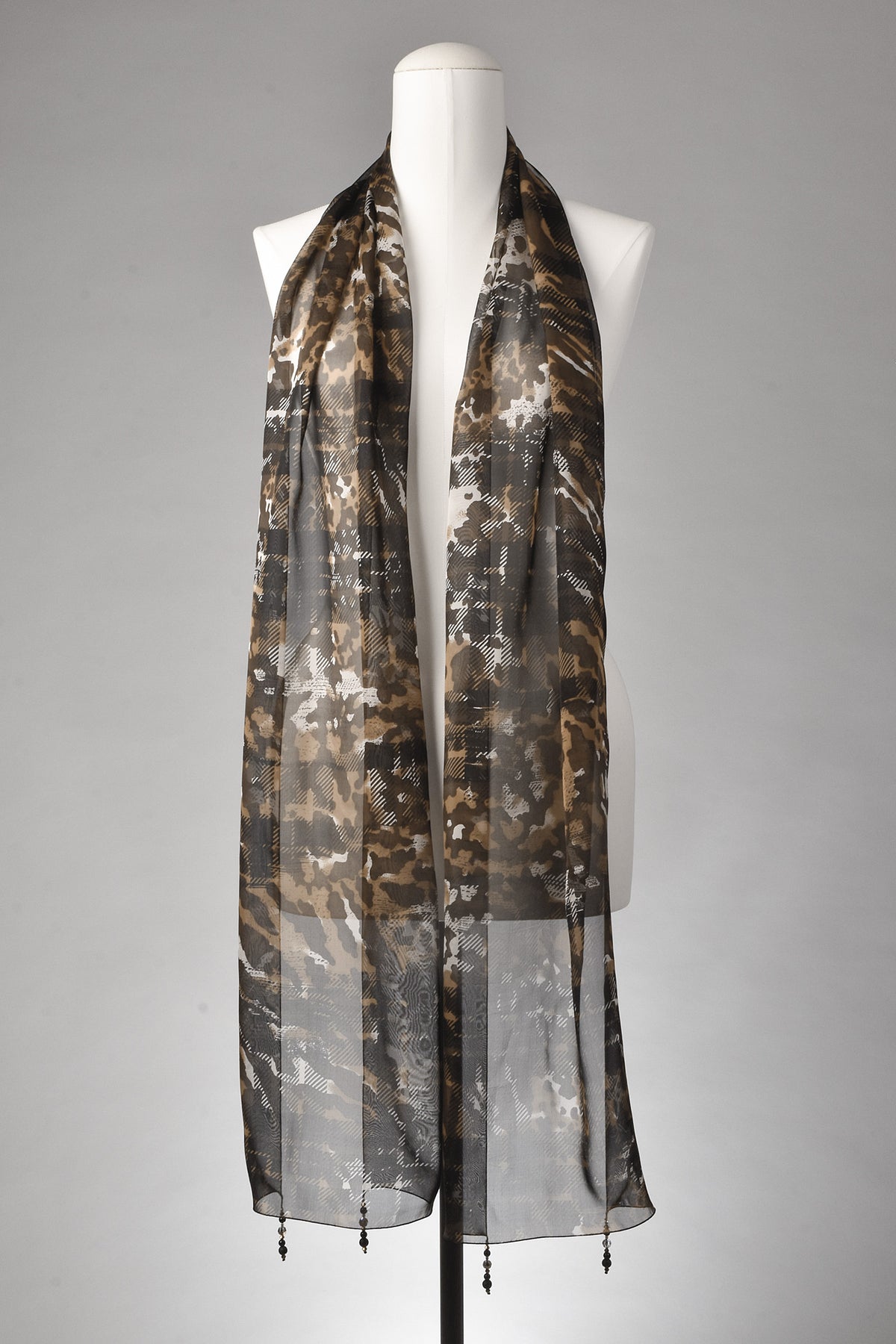 Seidenschal | Damenschal "Glance of Tartan and Camou"