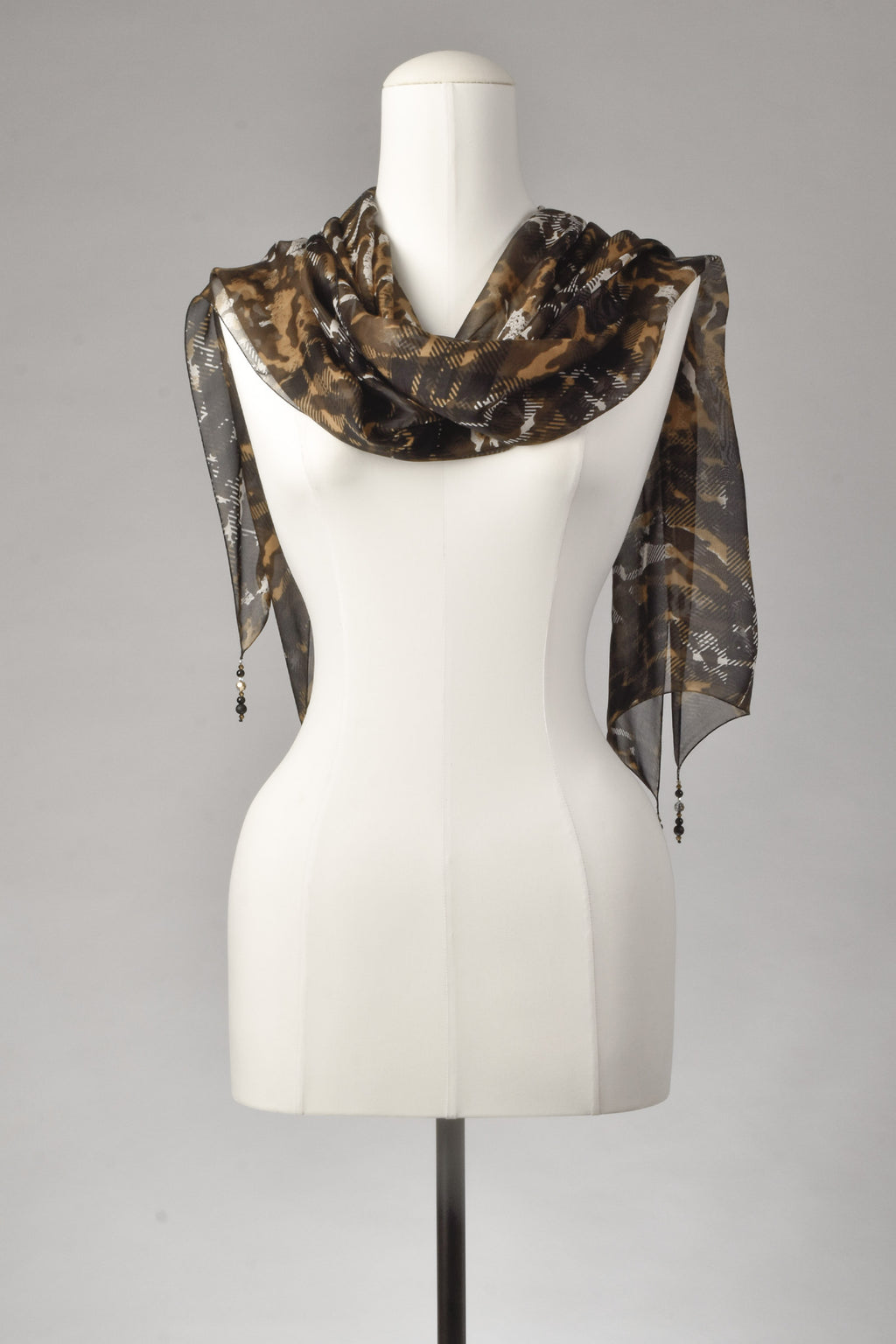 Seidenschal | Damenschal "Glance of Tartan and Camou"