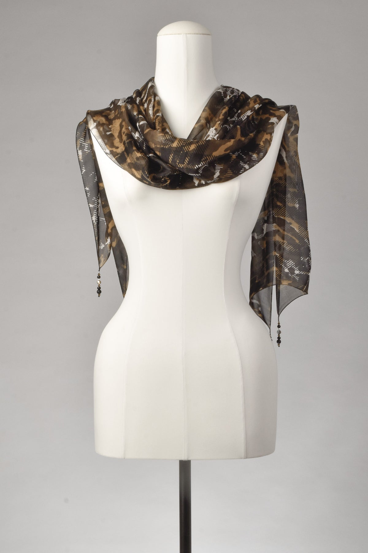 Seidenschal | Damenschal "Glance of Tartan and Camou"