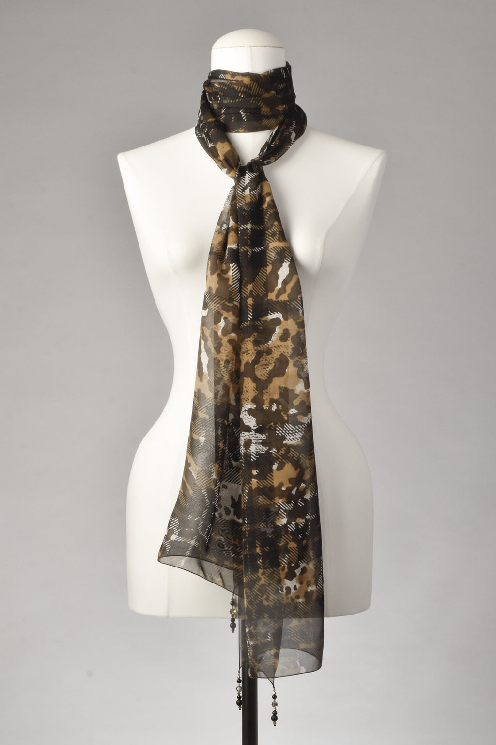 Seidenschal | Damenschal "Glance of Tartan and Camou"