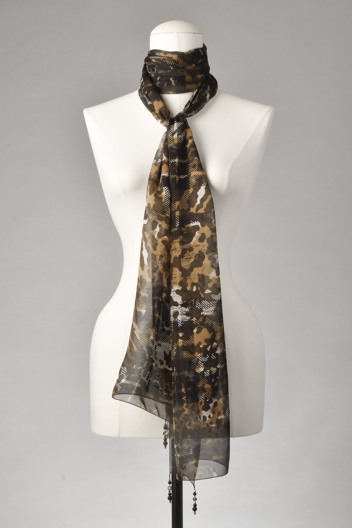 Seidenschal | Damenschal "Glance of Tartan and Camou"