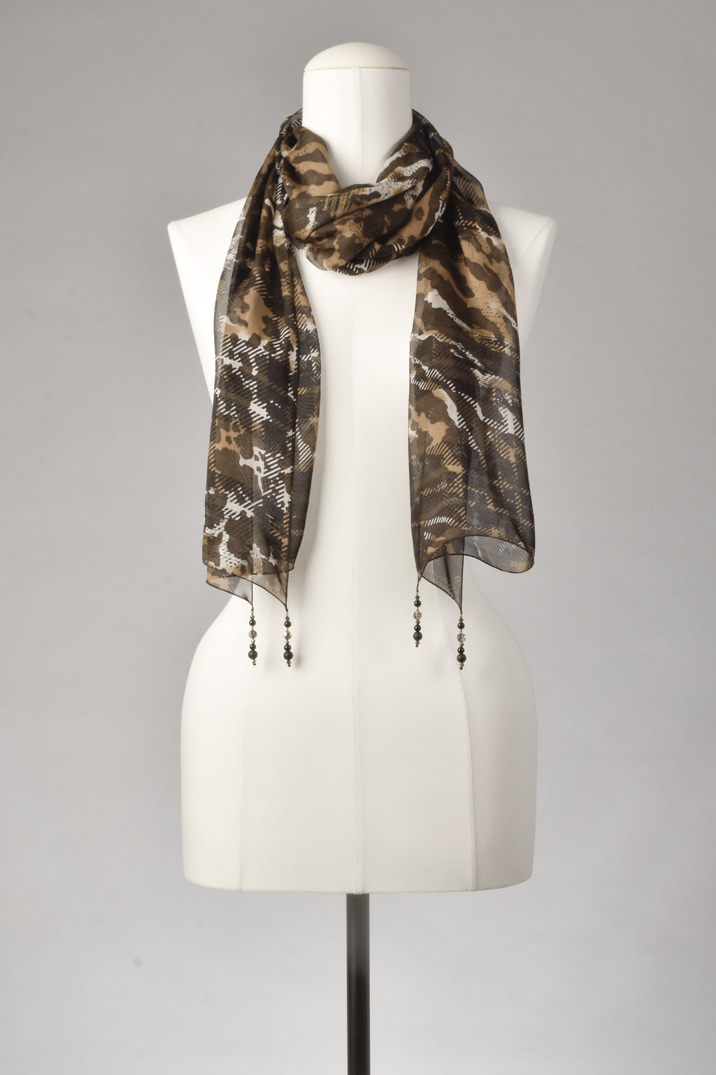 Seidenschal | Damenschal "Glance of Tartan and Camou"