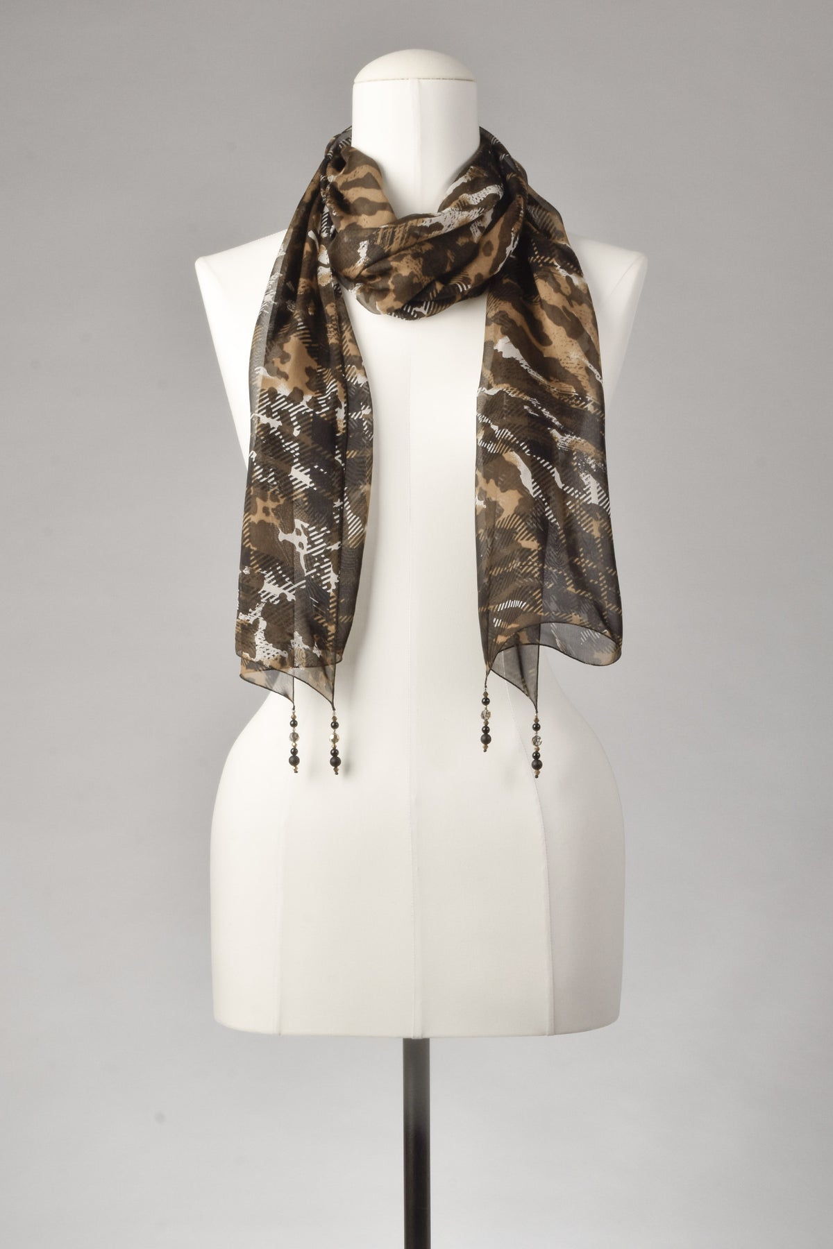 Seidenschal | Damenschal "Glance of Tartan and Camou"