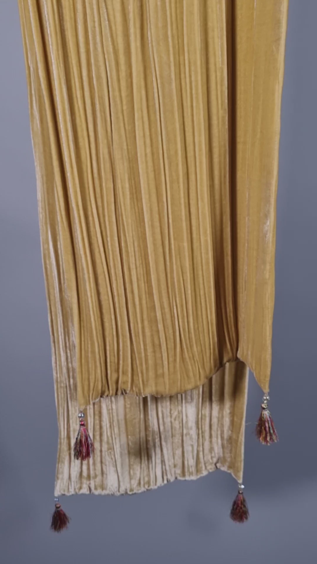 Samtschal | Damenschal "Ginger Velvet Straight Crash with Tassels"