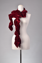 Samtschal | Damenschal "Deep Burgundy Velvet Cascade"