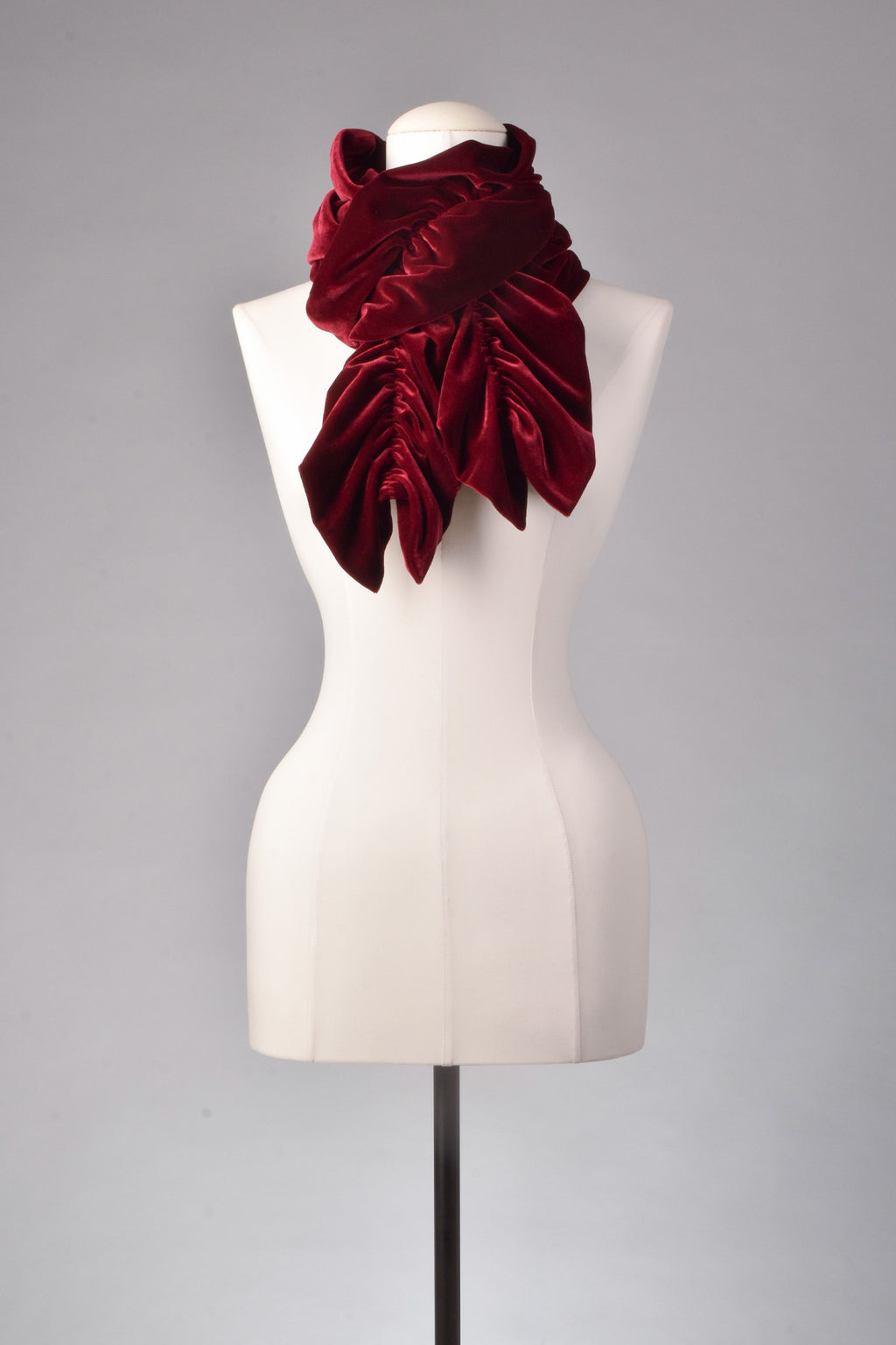 Samtschal | Damenschal "Deep Burgundy Velvet Cascade"