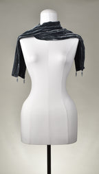 Samtschal | Damenschal "Steel Grey Velvet Straight Crash"