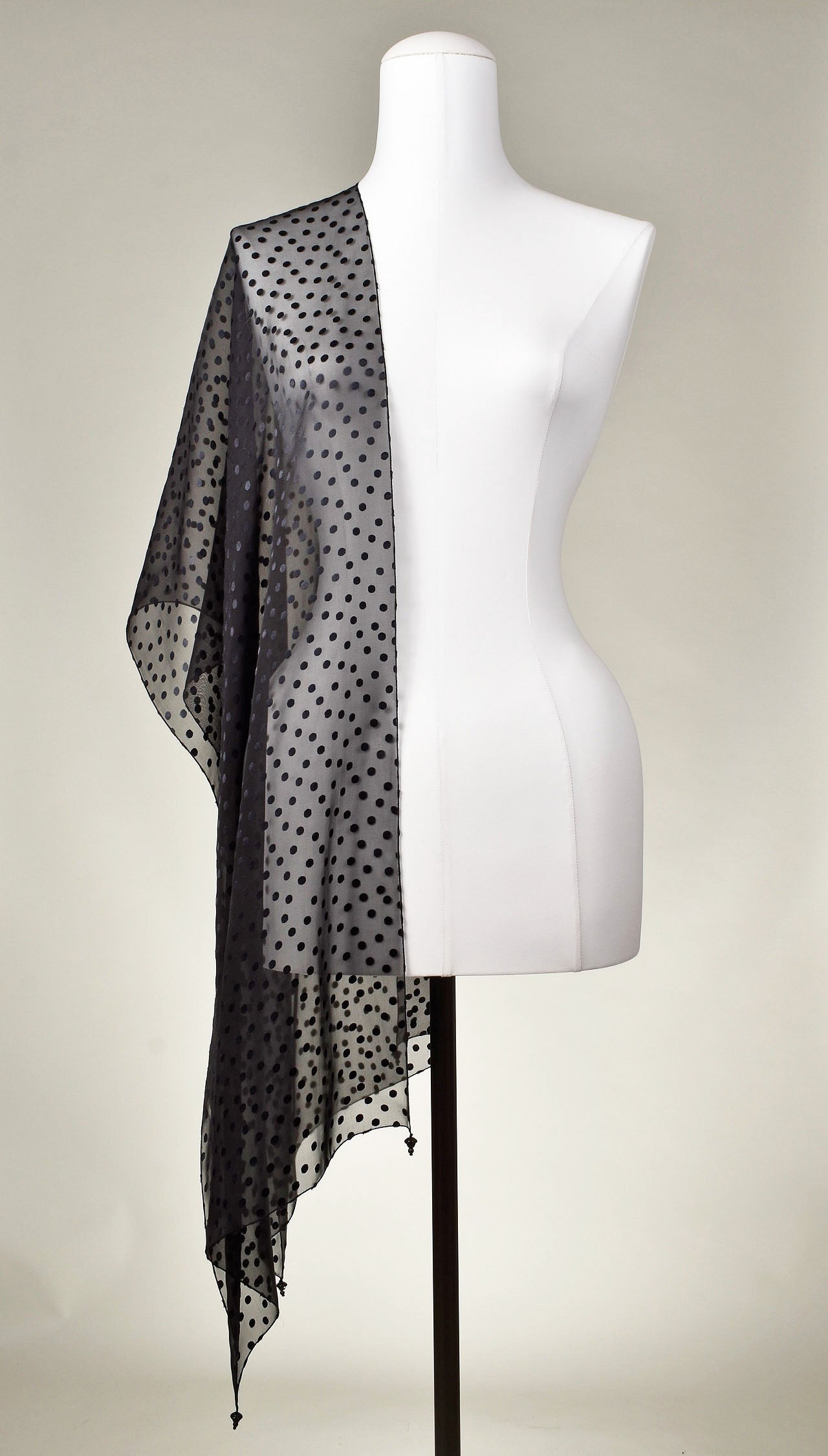 Seidenschal | Damenschal "Black Velvet Dots"