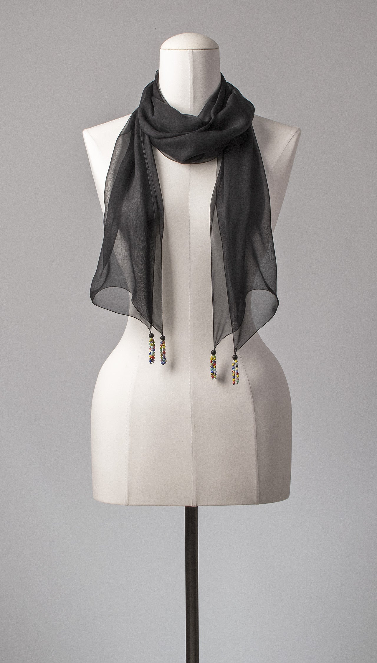 Seidenschal | Damenschal "Black Millefiori"