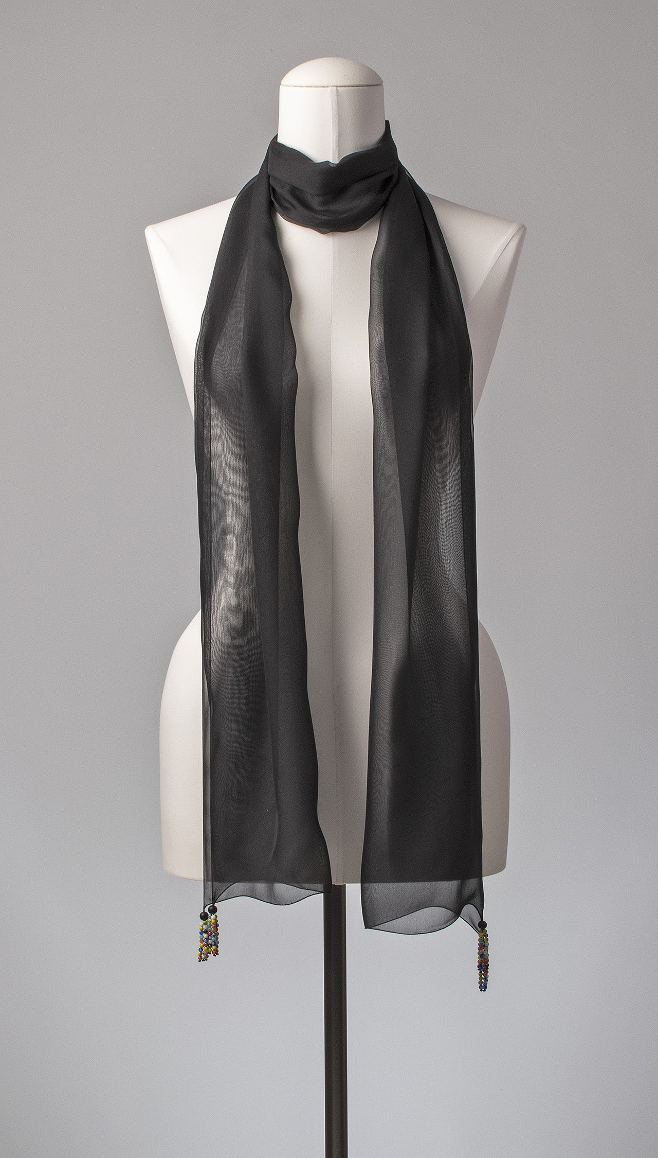 Seidenschal | Damenschal "Black Millefiori"