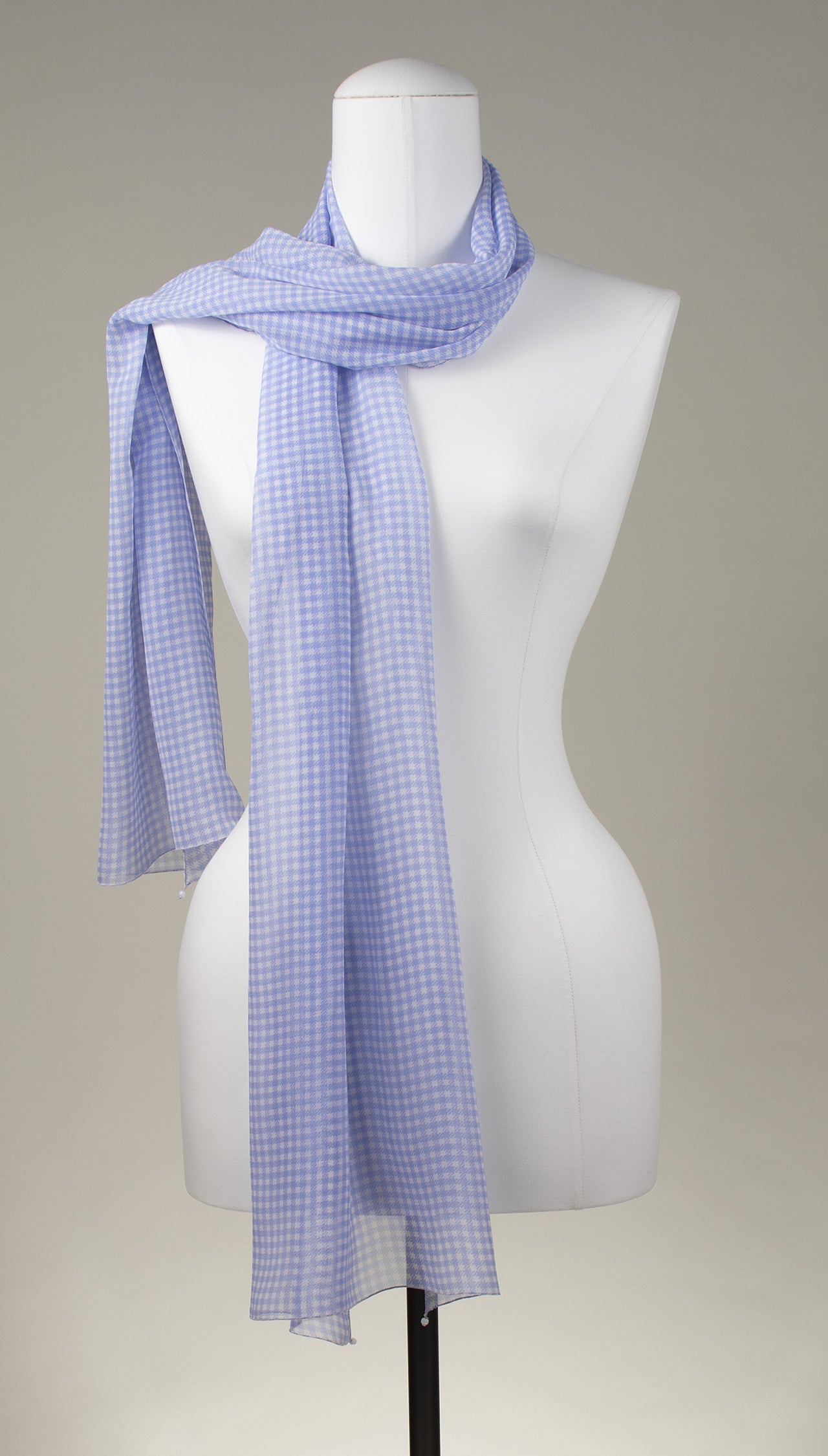 Seidenschal | Damenschal "Blue and White Vichy"