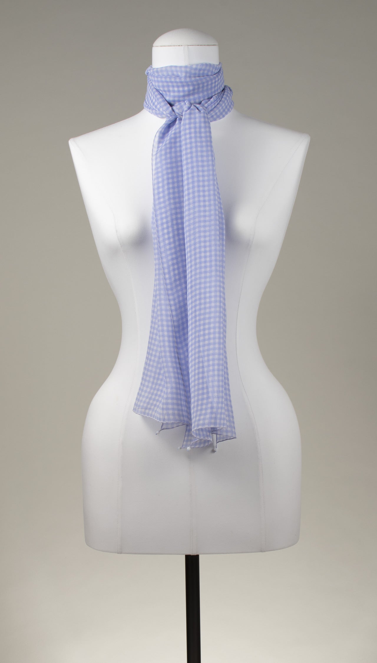 Seidenschal | Damenschal "Blue and White Vichy"