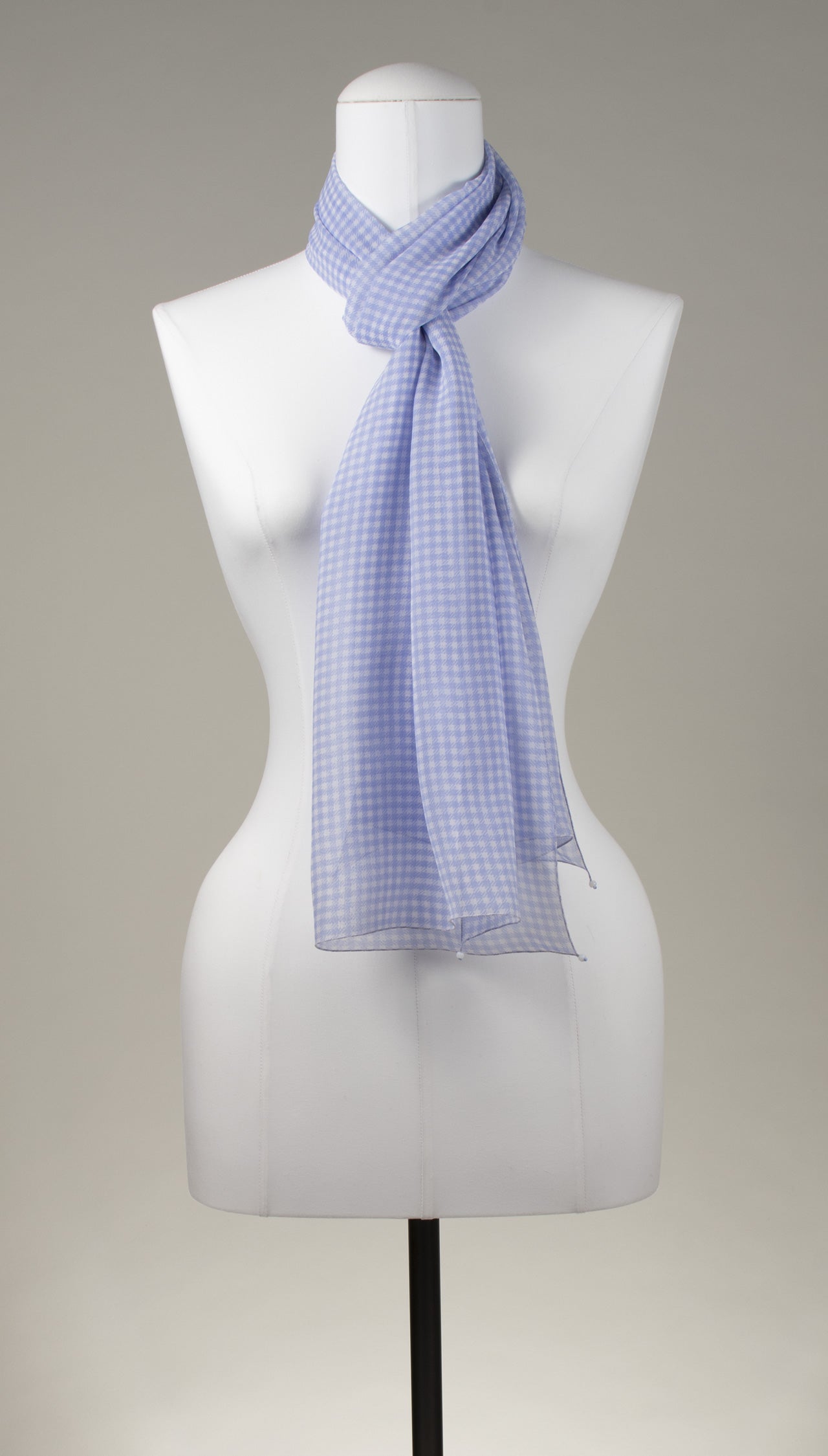 Seidenschal | Damenschal "Blue and White Vichy"