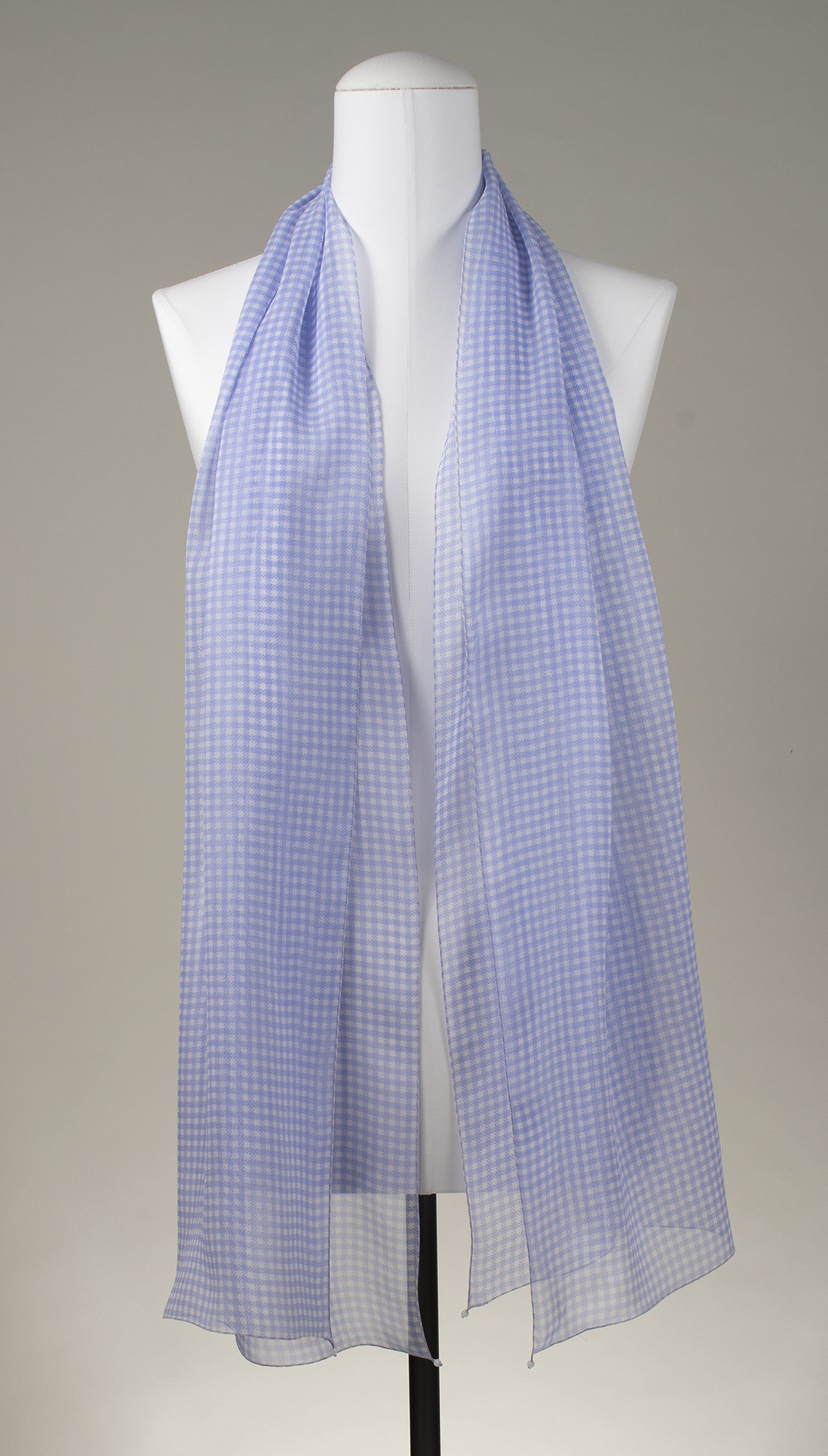 Seidenschal | Damenschal "Blue and White Vichy"