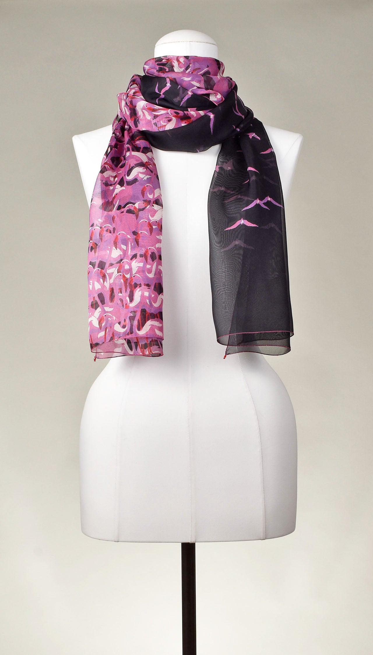 Seidenschal | Damenschal "Pink Flamingo"