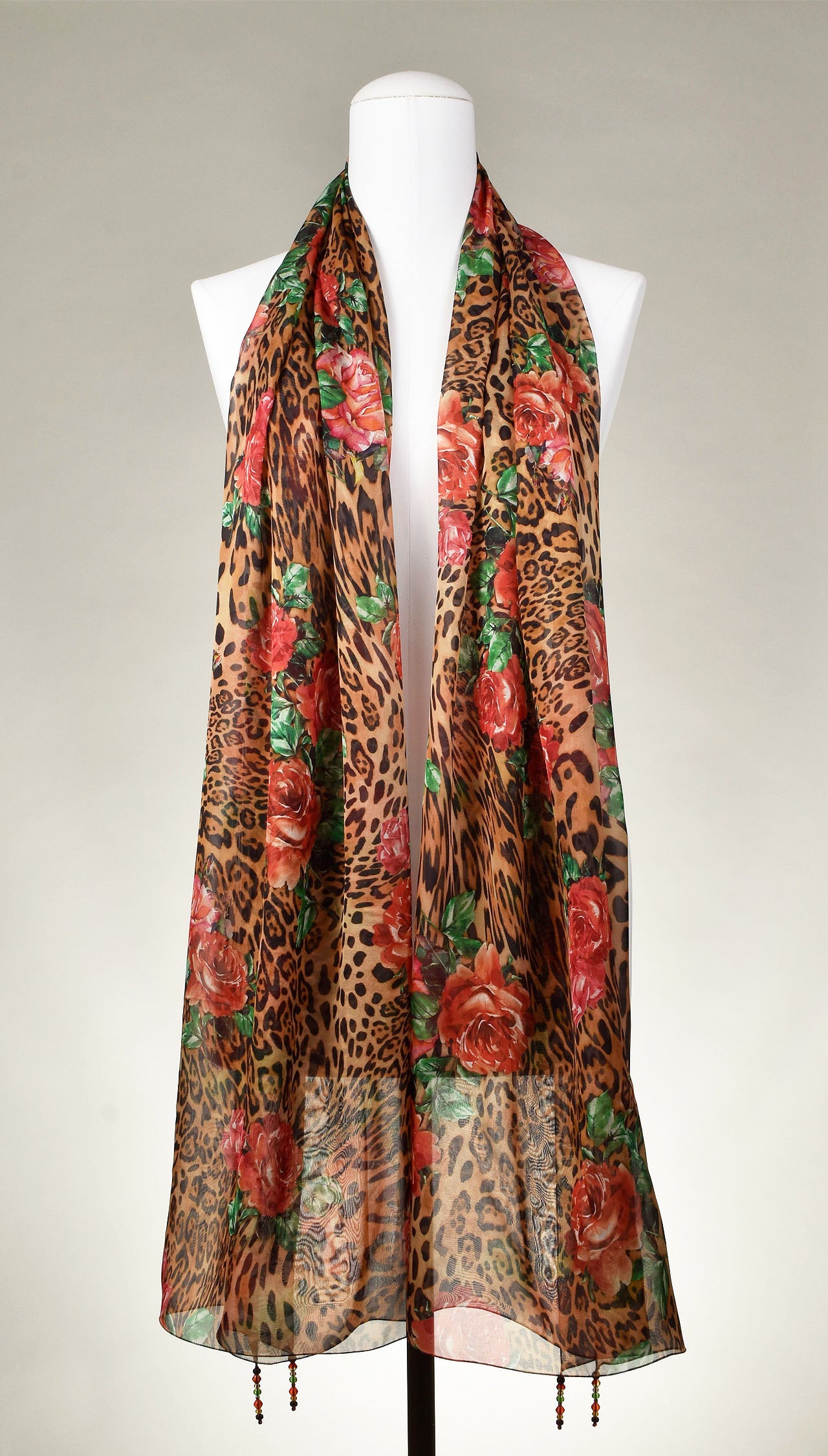 Seidenschal | Damenschal "Leo and Roses"