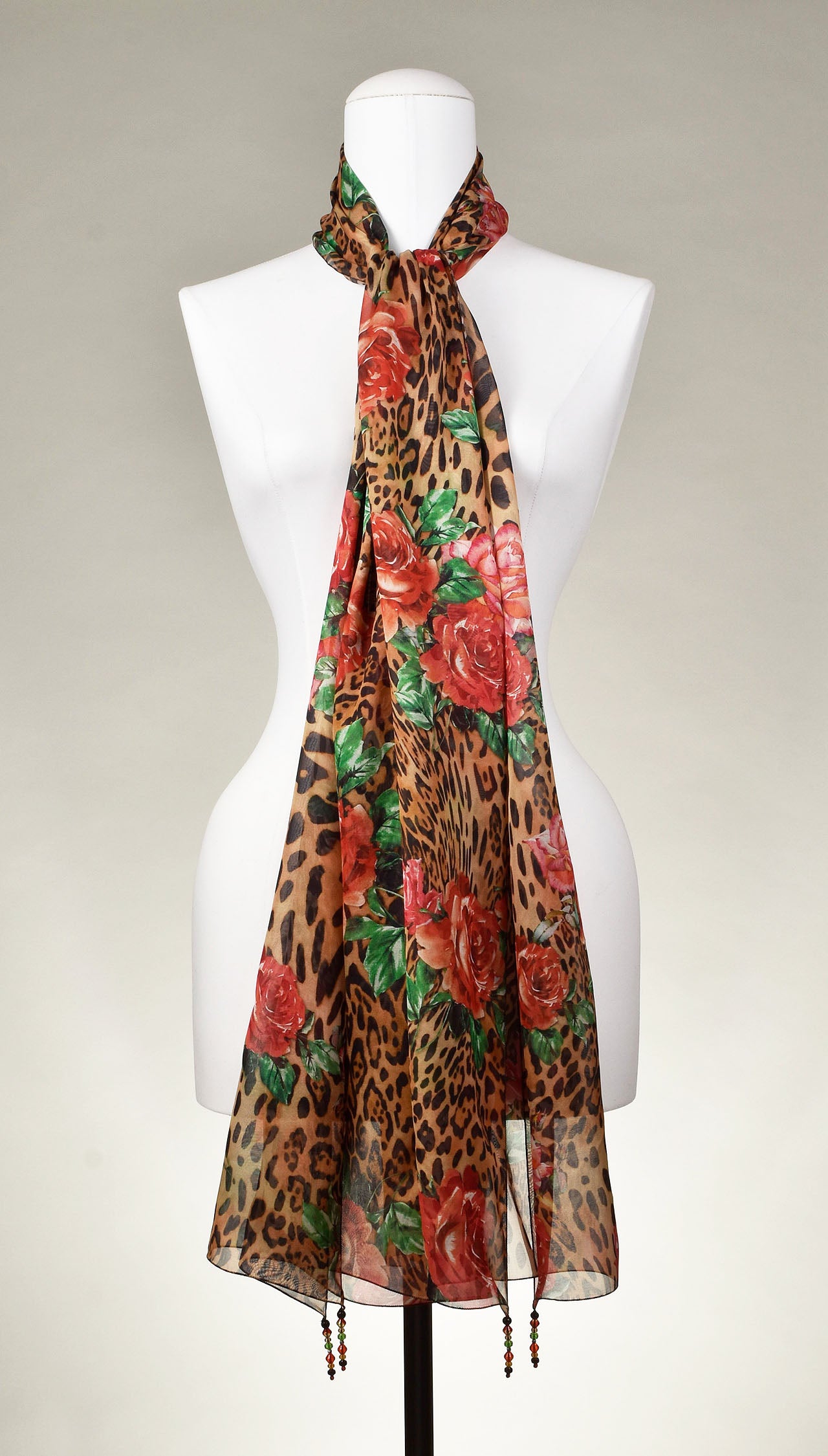 Seidenschal | Damenschal "Leo and Roses"