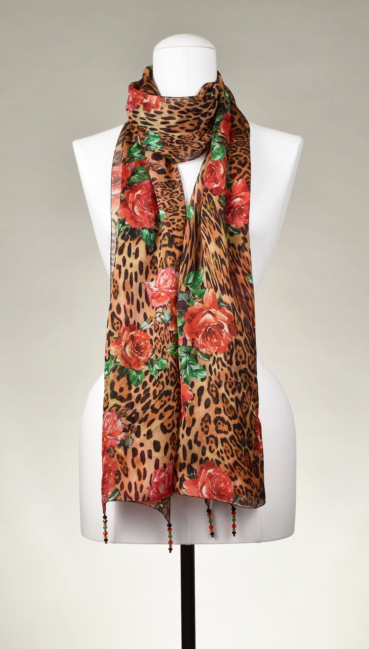 Seidenschal | Damenschal "Leo and Roses"