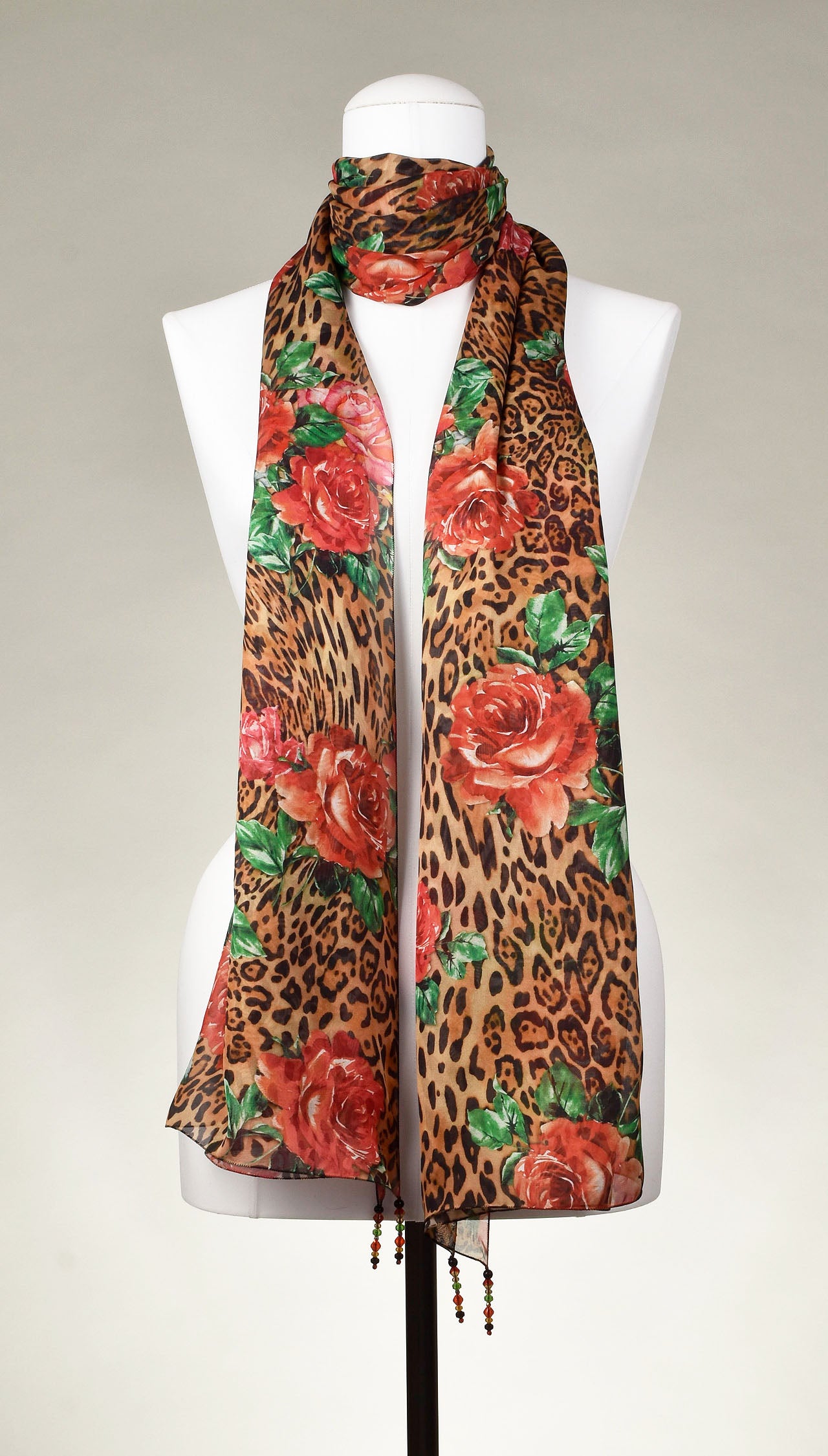 Seidenschal | Damenschal "Leo and Roses"