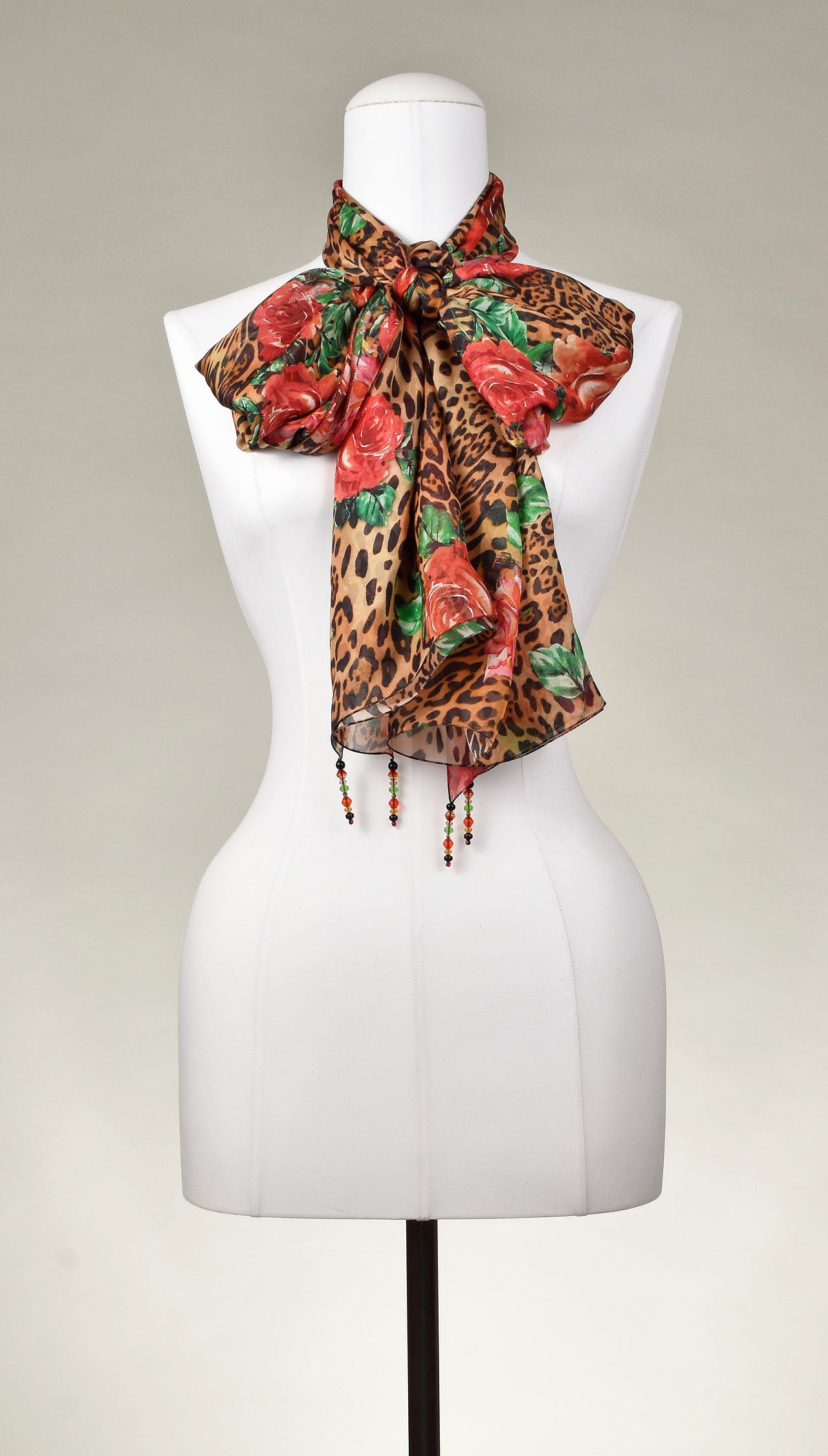 Seidenschal | Damenschal "Leo and Roses"