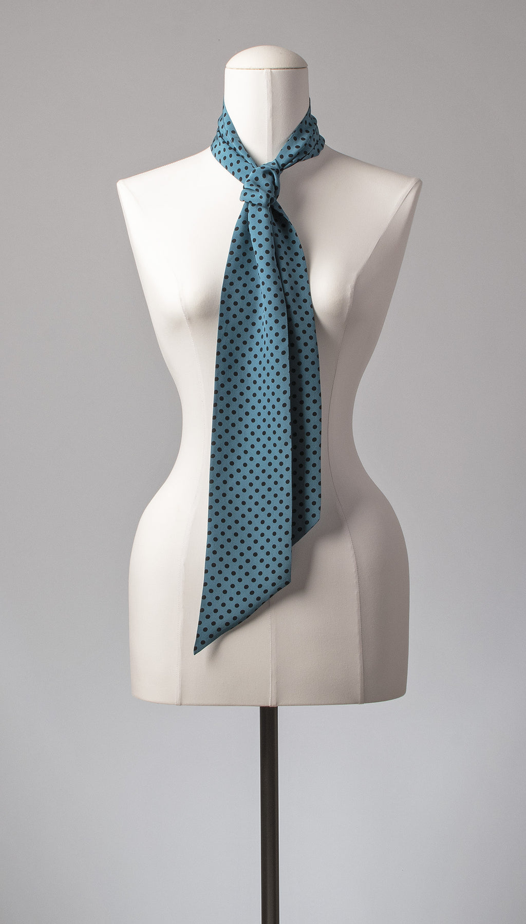 Seidenschal | Damenschal "Petrol Blue and Dots"