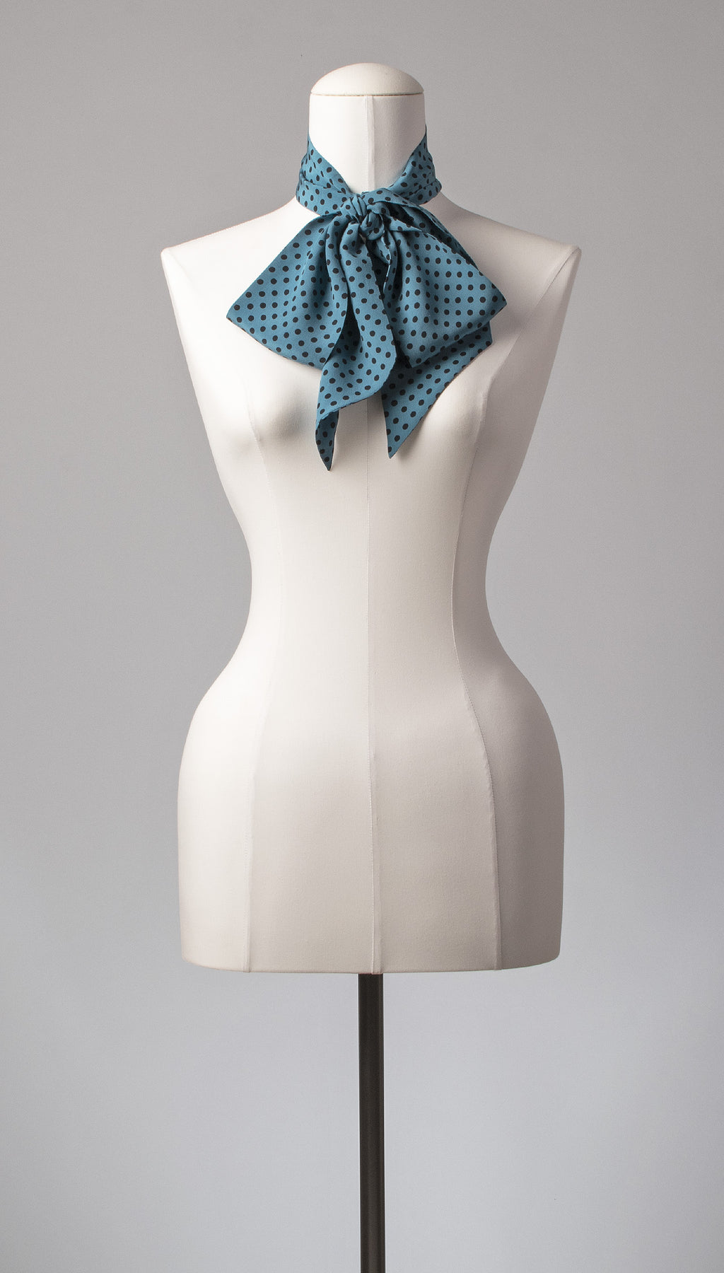 Seidenschal | Damenschal "Petrol Blue and Dots"