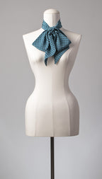 Seidenschal | Damenschal "Petrol Blue and Dots"