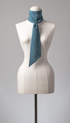 Seidenschal | Damenschal "Petrol Blue and Dots"