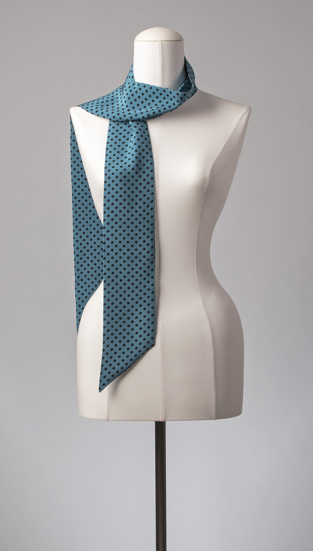 Seidenschal | Damenschal "Petrol Blue and Dots"