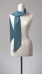 Seidenschal | Damenschal "Petrol Blue and Dots"