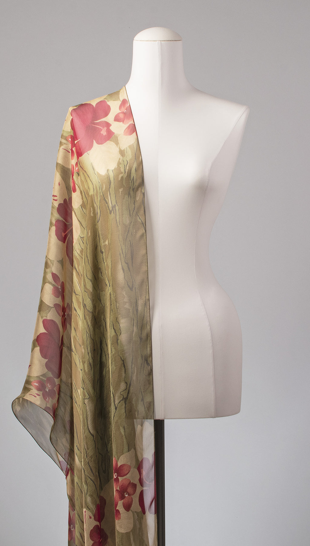 Seidenschal | Damenschal "Red Jungle Flowers"