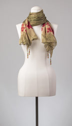 Seidenschal | Damenschal "Red Jungle Flowers"