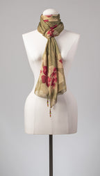 Seidenschal | Damenschal "Red Jungle Flowers"