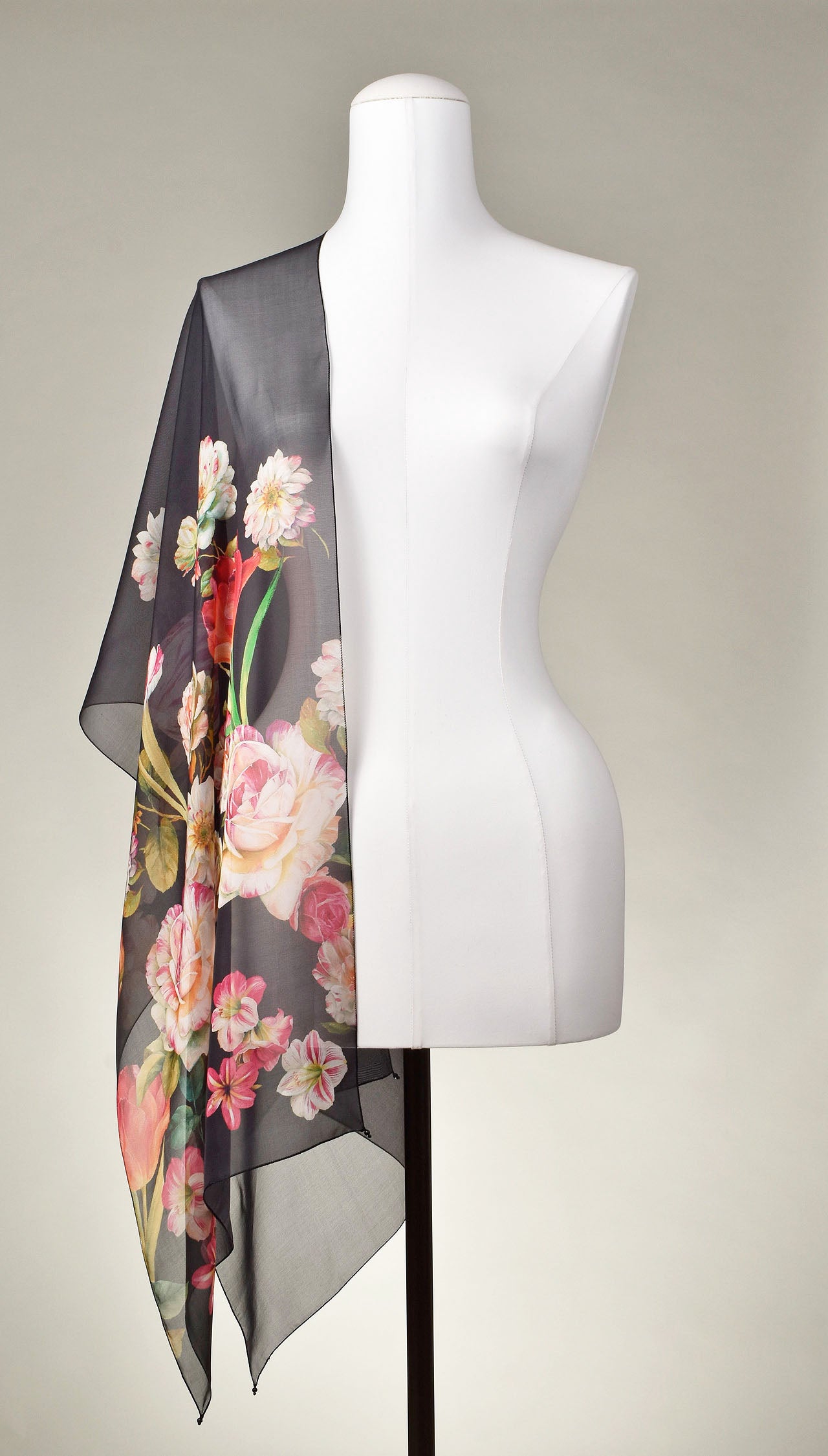 Seidenschal | Damenschal "Roses and Tulips"