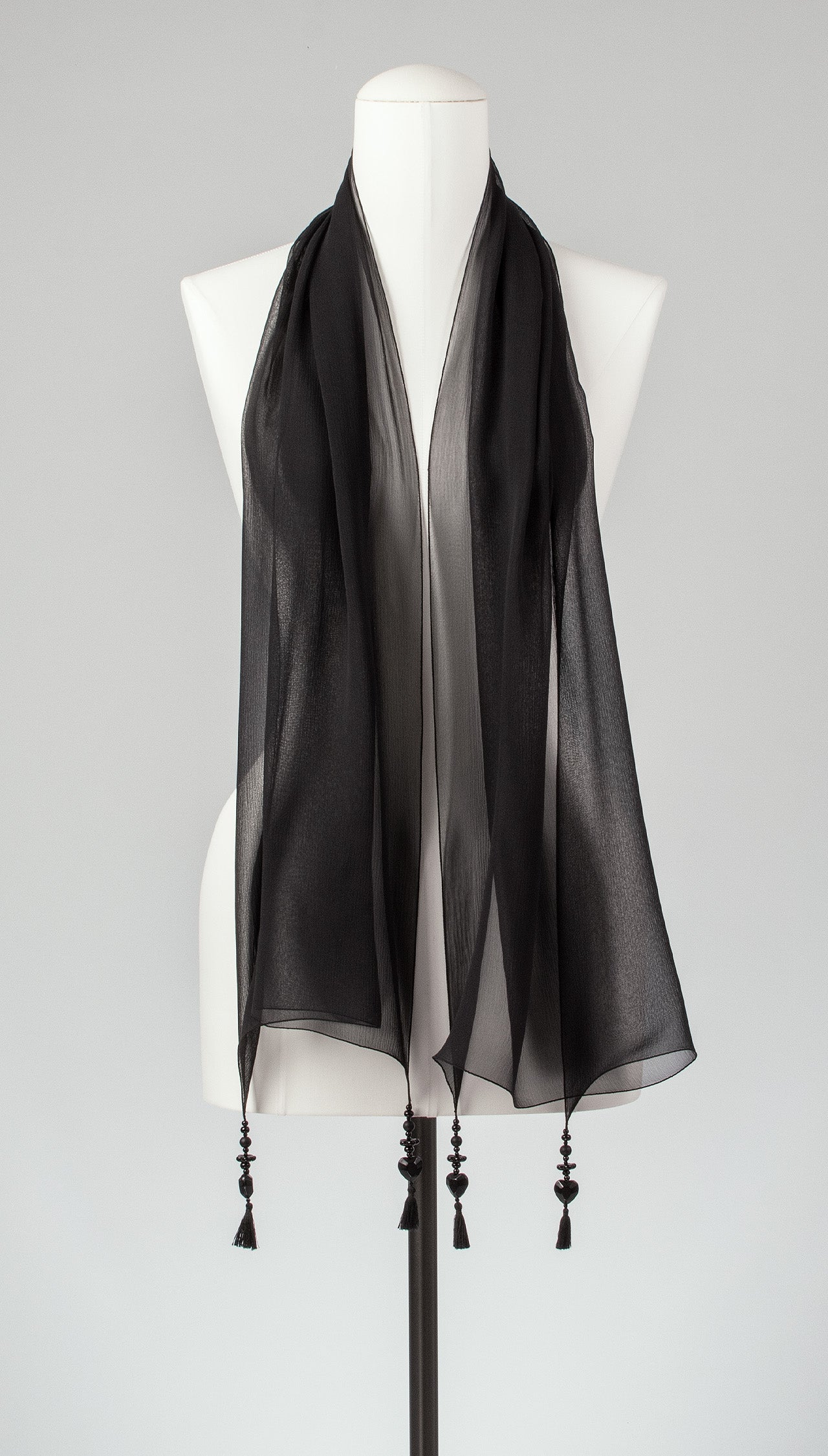 Seidenschal | Damenschal "Black Crinkles"