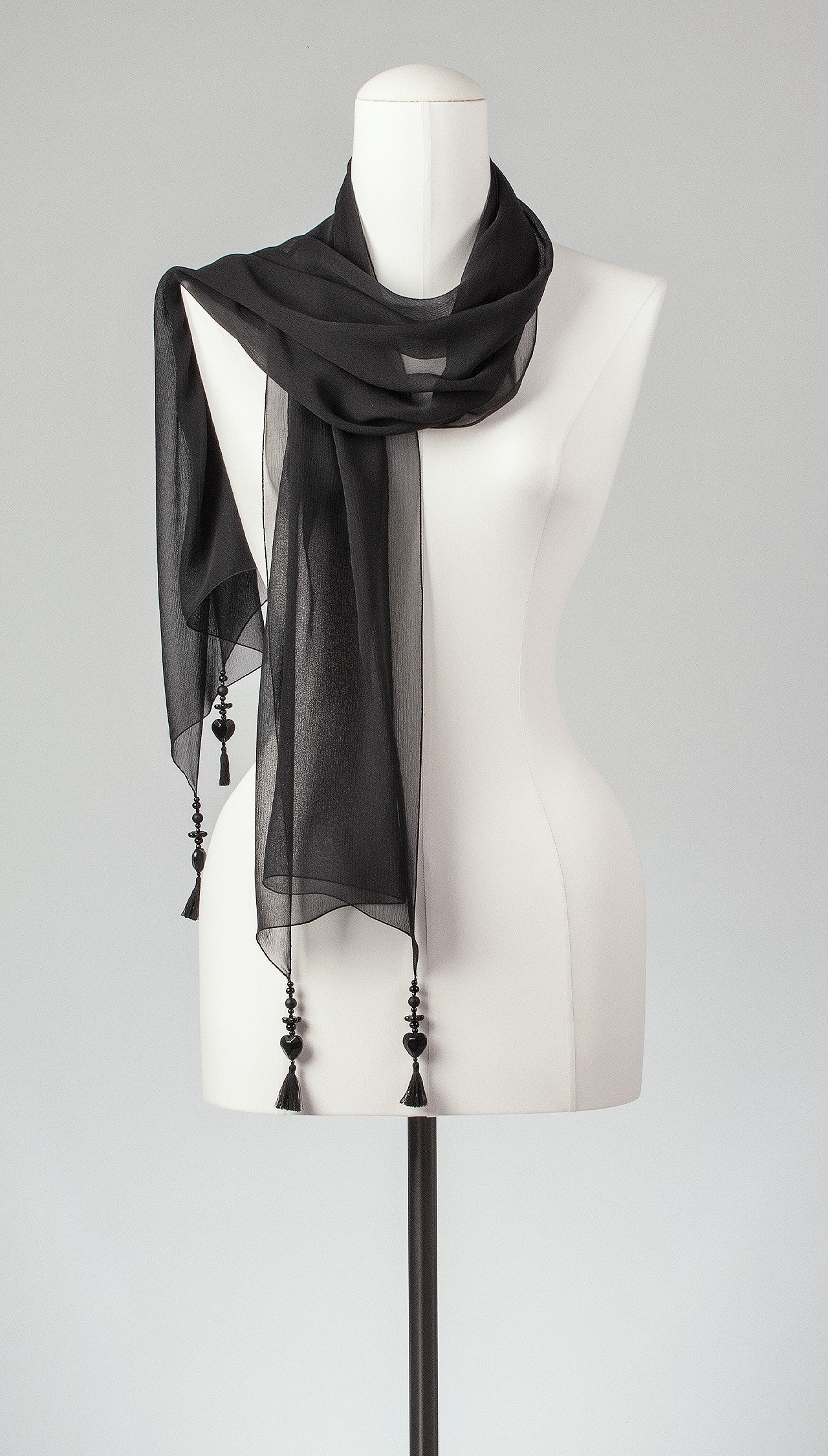 Seidenschal | Damenschal "Black Crinkles"