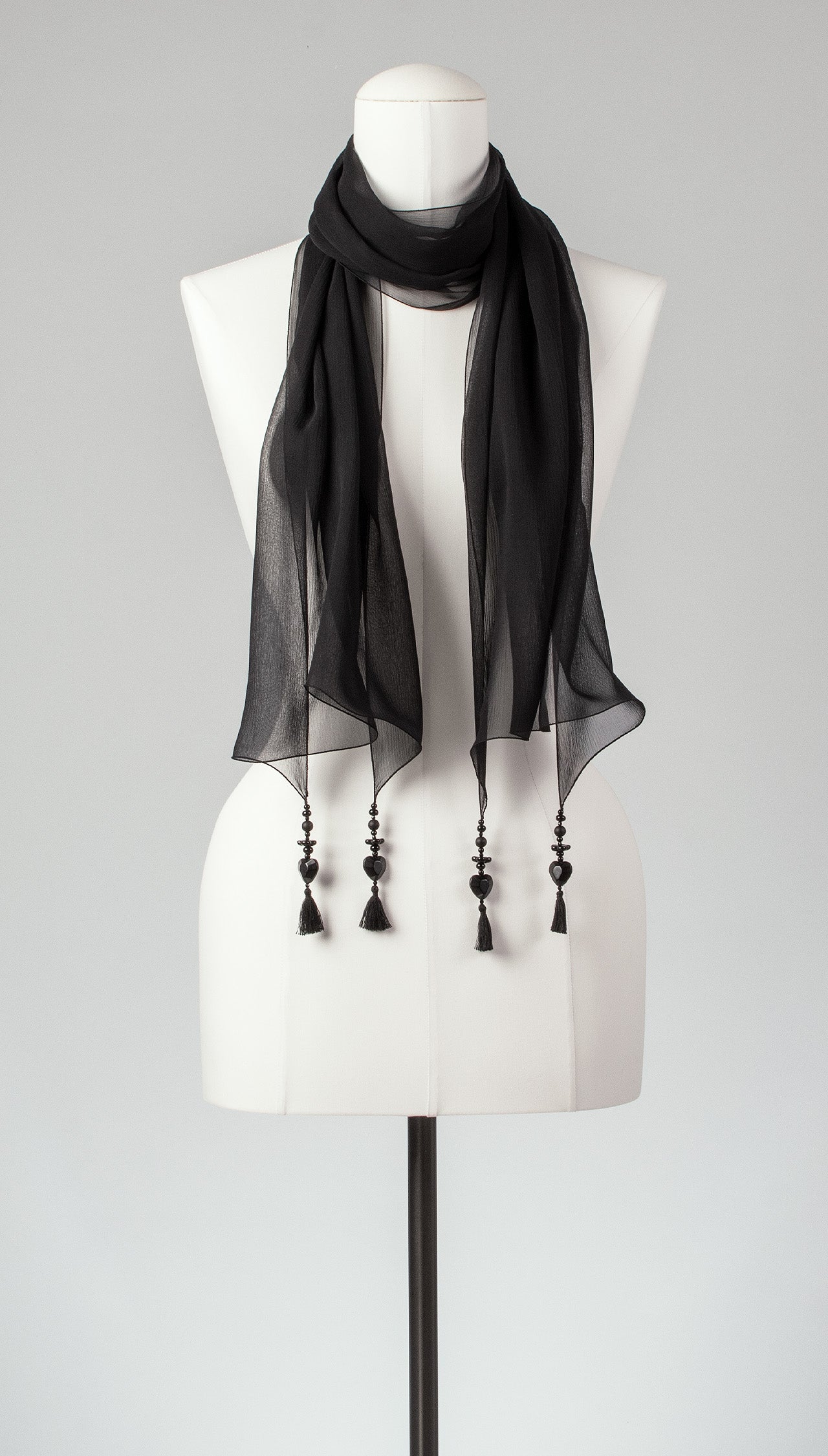 Seidenschal | Damenschal "Black Crinkles"