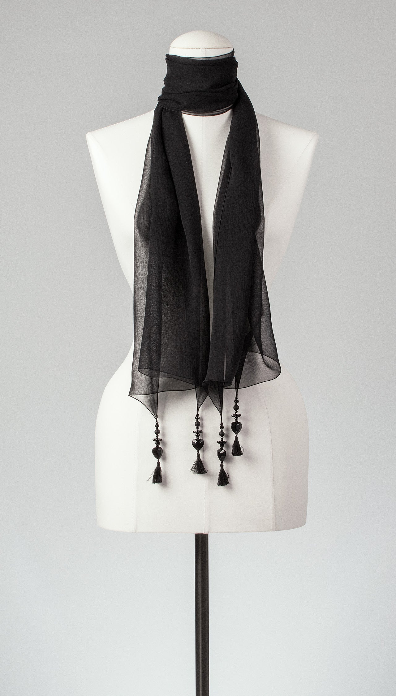 Seidenschal | Damenschal "Black Crinkles"