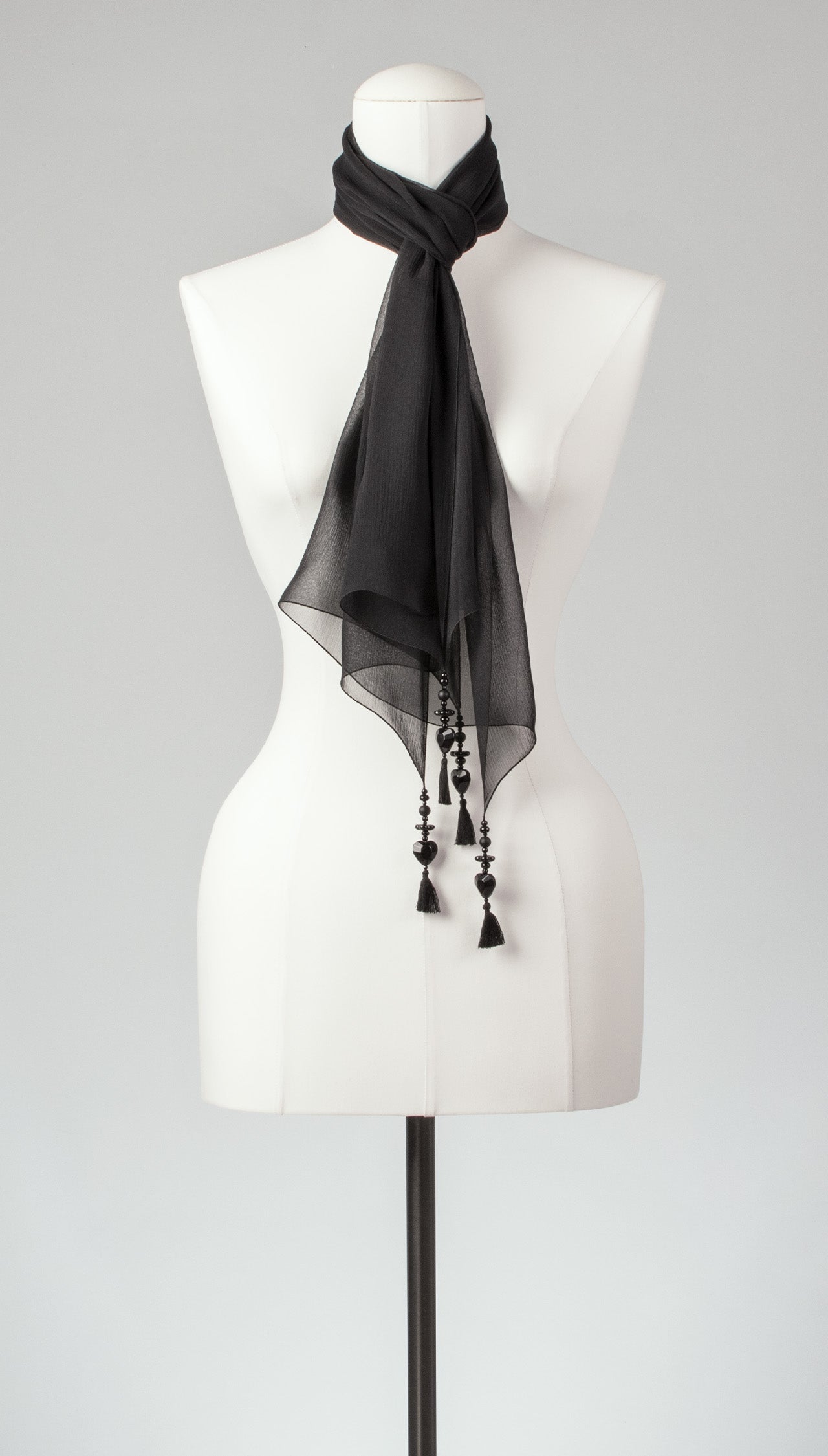 Seidenschal | Damenschal "Black Crinkles"