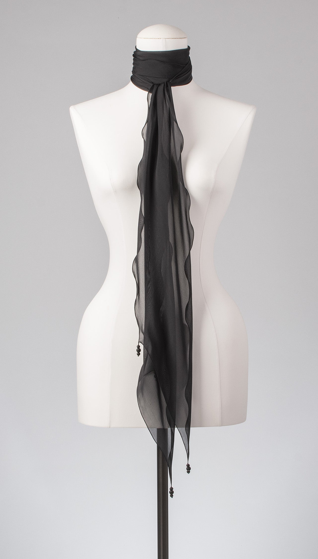 Seidenschal | Damenschal "Black Waves Slim"