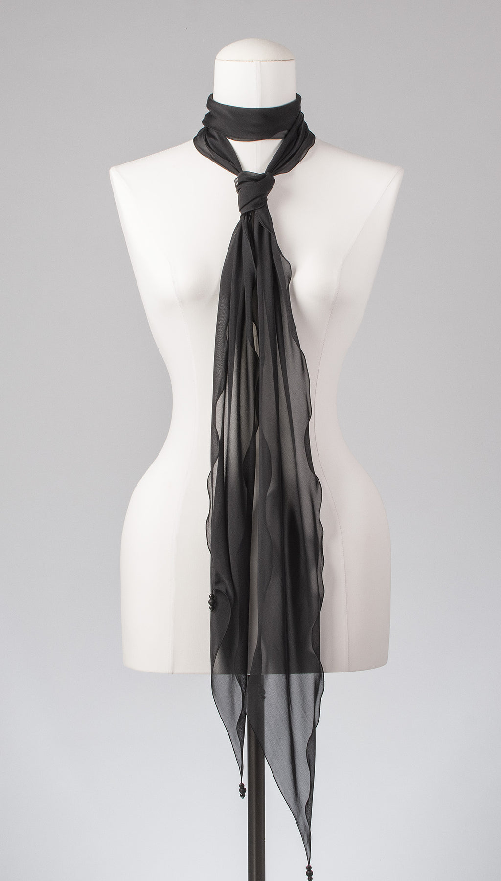 Seidenschal | Damenschal "Black Waves Slim"